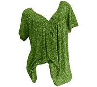 Bluse Damen Oberteile Elegant V-Ausschnitt Tshirt Pullover Tops Kurzarm T-Shirt Tunika Große Größen Damenblusen Blusenshirt Urlaub Blusen & Tuniken für Damen Basic Shirts Damen Sommer Longbluse