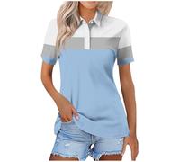 Bluse Damen Poloshirts Kurzarm V-Ausschnitt Lässige Casual Hemd Sommer Oberteile Business Shirt Lässig Blusen Angebote des Tages Heute Blitzangebote