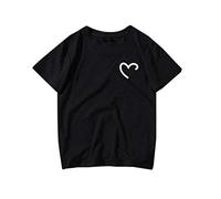 Bluse Damen Sommer V Ausschnitt Kurzarm Grosse Grössen Mit Aufdruck Bluse Shirts Tshirt Oberteile Long Baumwolle T-Shirt Tee Tops Pullover Hemd Lässig Vintage Elegant Teenager Mädchen Sommertops