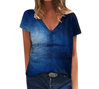 Bluse Damen T-Shirt Ärmellos Longshirt Kurzarm Lässig Tunika Weite O-Neck Oberteile Sommer Basic Top Sportshirt Damenblusen Kurzarm Rot Top Damen Bauchfrei Sportbekleidung für Damen