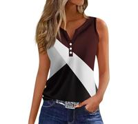 Bluse Damen T Shirts I Love Shirt V-Ausschnitt Henley Tops Ärmellos Blumen Bedruckt Tunika Locker Basic Aesthetic Schwarzes Tshirt