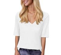Bluse Gr 50 Tops Elegante Business Abend Weihnachtsbluse Polohemden Knopfleiste Modische Wickel Multiblu Kurzärmliges Leichte Perlen Volantärmeln Grace Gehäkeltes Kragenformen Glänzende Format