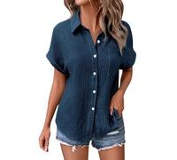 Bluse Hellblau Damen Gestreifte Shirts Shirt Schwarz V Ausschnitt Tunika Sommer Lila Kurzarm Blusen Aus Leinen Fruehling Gelbes Sweatshirt Kaschierendes Oberteil