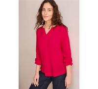 Langarmbluse CECIL, Damen, Gr. XXL (46), rot (granita rot), Stoff, Front und Ärmel: 100% Viskose; Rückseite: 95% Viskose, 5% Elasthan, unifarben, gerade normal, Rundhals, Bündchen, Blusen, mit geschli