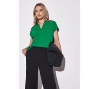 Hemdbluse STREET ONE, Damen, Gr. 36, grün (glowing grün), Stoff, 100% Viskose, unifarben, klassisch normal, Rundhals, Bündchen, Blusen Hemdbluse, aus softer Viskose (60990744-36) glowing grün