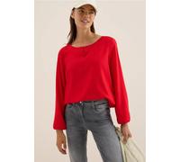 CECIL Damen 3411876 Bluse in Unifarbe, Fiery red, X-Large