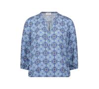 Cartoon Bluse Casual Kurz 3/4-Arm Blau/Grün Größe 40