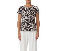 s.Oliver BLACK LABEL Bluse Kurzarm Rundhals All-over-Print Crêpe Viskose braun|mehrfarbig Gr. 36