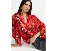 Bluse mit Blumenprint 34 holiday red