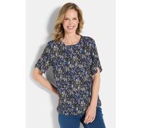 Bluse mit doppellagigen Ärmeln blau 44