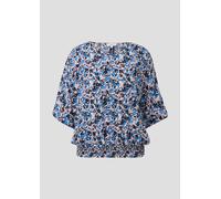 Bluse mit gesmoktem Bund 40 blau|mehrfarbig 2142550.59A4.40