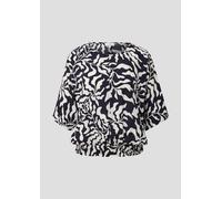 Bluse mit gesmoktem Bund 46 blau|weiß 2142550.59A1.46