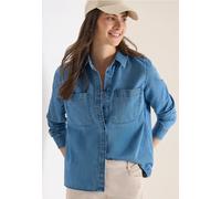 Bluse mit Hemdkragen im Denim-Look