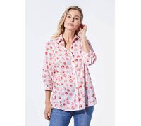 Klassische Bluse GOLDNER "Kurzgröße Bluse mit Hemdkragen", Damen, Gr. 22, orange (koralle, getupft), Obermaterial: 100% Baumwolle CO., Manschette, Blusen, keine/nicht relevant (79739735-22) koralle, g
