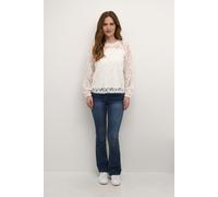 Kurzarmbluse CREAM "Bluse kurzarm CRKit", Damen, Gr. L, weiß (snow weiß), Obermaterial: 60% Nylon NY. 40% Baumwolle CO., Blusen (73205766-L) snow weiß