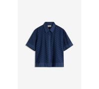 Langarmbluse BONPRIX, Damen, Gr. 38, dunkelblau, Obermaterial: 100% Baumwolle, regular fit, Blusen, eleganter Stil, mit Hemdblusenkragen, Regular Fit, aus Baumwolle (44213621-38) dunkelblau