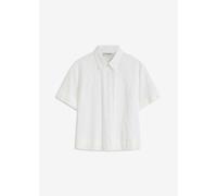 Langarmbluse BONPRIX, Damen, Gr. 40, wollweiß, Obermaterial: 100% Baumwolle, regular fit, Blusen, eleganter Stil, mit Hemdblusenkragen, Regular Fit, aus Baumwolle (25432057-40) wollweiß