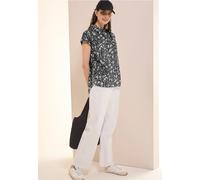 Kurzarmbluse CECIL, Damen, Gr. XL (44), weiß (vanilleweiß), Web, 100% Baumwolle, bedruckt, klassisch normal, V-Ausschnitt, Bündchen, Blusen, aus reiner Baumwolle (24702916-XL) vanilleweiß
