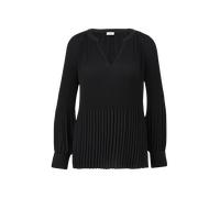 Bluse mit Plissée-Struktur 36 schwarz 2121714.9999.36