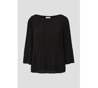 Bluse mit Plisseefalten 34 schwarz 2138013.9999.34