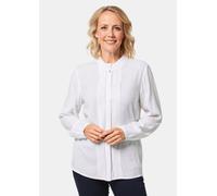 Langarmbluse GOLDNER "Kurzgröße Bluse mit raffiniertem Ausschnitt", Damen, Gr. 20, weiß, Obermaterial: 100% Viskose CV., normal, Sonstiges, Blusen, Ohne (34202048-20) weiß