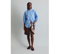 Bluse mit Raffungen relaxed blau M