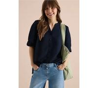 Bluse mit Split Neck aus Leinenmix