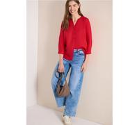 Hemdbluse CECIL, Damen, Gr. XL (44), fresh rot, Web, Obermaterial: 55% Leinen, 45% Viskose, unifarben, regular fit normal, Rundhals, Bündchen, Blusen Hemdbluse, mit Knopfleiste (47393431-XL) fresh rot