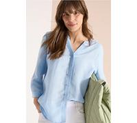 Bluse mit Split Neck aus Leinenmix