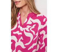 Street One Langarmbluse Damen Gr. 36 magenta dream 60% Leinen/40% Baumwolle gemustert Rundhals
