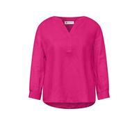 Street One Damen Bluse mit Split Neck aus Leinenmix