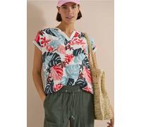 Shirtbluse CECIL, Damen, Gr. S (38), light alabaster weiß, Web, Obermaterial: 100% Viskose, geblümt, gemustert, gestreift, lässig geschnitten hüftbedeckend, V-Ausschnitt, abgesteppte Kante kontrastfar