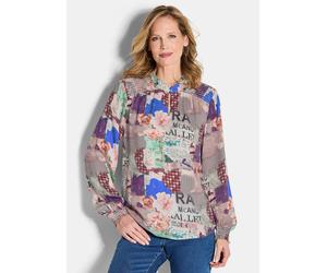 Bluse mit Stehkragen aus Viskose-Satin braun 23