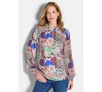 Bluse mit Stehkragen aus Viskose-Satin braun 42