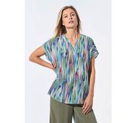 Bluse mit Tunika Ausschnitt bunt 42
