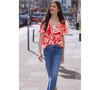 Bluse mit V-Neck und floralem Muster