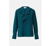 comma Regular Fit Bluse mit Volants Modell 'PROTECT' in Petrol, Größe 42