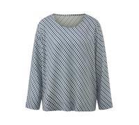 Bluse Rundhals-Ausschnitt Peter Hahn blau 44