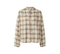 Karierte Hemdbluse im Relaxed Fit mit Rüschenkragen 40 creme|gelb 2170032.02N3.40