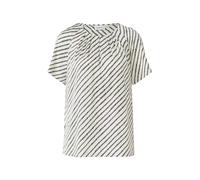 Satinbluse mit Raffung und All-over-Print 44 creme|schwarz 2175831.04A1.44