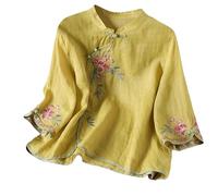 Bluse weiß Damen Langarm Viskose Leinenhemd Kurze Kuschelig Blusen Leine Leicht Blusenshirt Locker Blusentop Große Größen Shirt t-Shirts und Tank top für Damen XXL