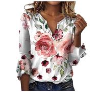 blusen Damen Festliche Oberteile Women Shirts Casual Cartoon Bluse blusenshirt Long lang Elegantes Outfit komplett