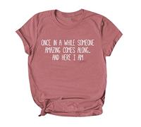 Blusen für Frauen, Frauen T-Shirt Baumwolle Casual Funny Tee für Lady Yong Mädchen, Blusen und Tops (Pink XL)