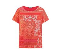 Blusen-Shirt Rundhals-Ausschnitt Peter Hahn orange 46