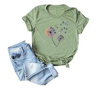 Blusen & Tuniken für Damen - Top Damen Ärmel rund Frauen Frauen T Shirt Brief kurze Bluse Druck Modeausschnitt Damenbluse T Shirt Damen Kleidung Frauen Sommer Shirt Frau Teenager Mädchen T-Shirt