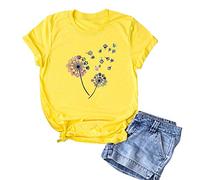 Blusen & Tuniken für Damen - Top Damen Ärmel rund Frauen Frauen T Shirt Brief kurze Bluse Druck Modeausschnitt Damenbluse T Shirt Damen Kleidung Frauen Sommer Shirt Frau Teenager Mädchen T-Shirt