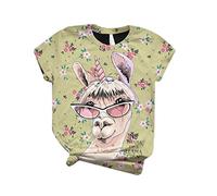 Blusen & Tuniken für Damen - Tops Damen Plus Size Damen O Neck Kurzarm 3D Giraffe Print Casual Top T Shirt Bluse Bluse Damen Kleidung Frauen Sommer Shirt Frau Teenager Mädchen T-Shirt Damen Tshirt