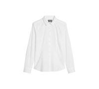 Hemdbluse MARC O'POLO "Blouse, kent collar, long sleeved, slim fit, classic style", Damen, Gr. 42, weiß, Web, Obermaterial: 96% Baumwolle, 4% Elasthan, slim fit, Blusen Hemdbluse (23216034-42) weiß