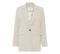 Blusenblazer B.YOUNG "Blazer BYDANTA", Damen, Gr. 46, grau (cement), Obermaterial: 64% Polyester PES. 32% Viskose CV. 4% Elasthan EL., Blazer Blusenblazer (41932321-46) cement