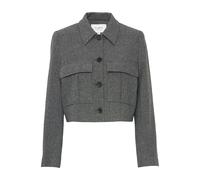 Blusenblazer B.YOUNG "Blazer BYETONA", Damen, Gr. 40, grau (mid grau melange), Obermaterial: 70% Polyester PES. 27% Viskose CV. 3% Elasthan EL., Blazer Blusenblazer (46005448-40) mid grau melange
